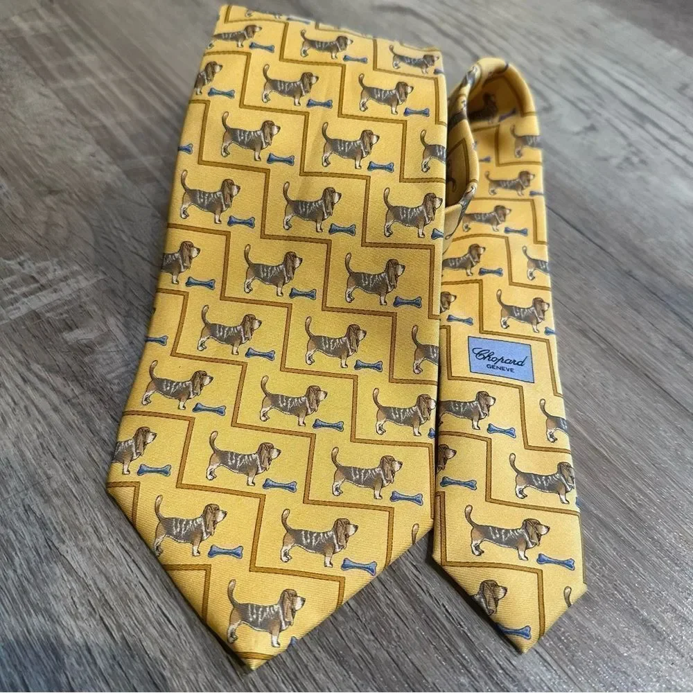 CHOPARD Silk Dog Tie Yellow‎